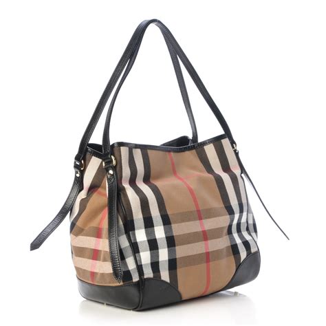 burberry house check small canterbury tote black|burberry canterbury tote pattern.